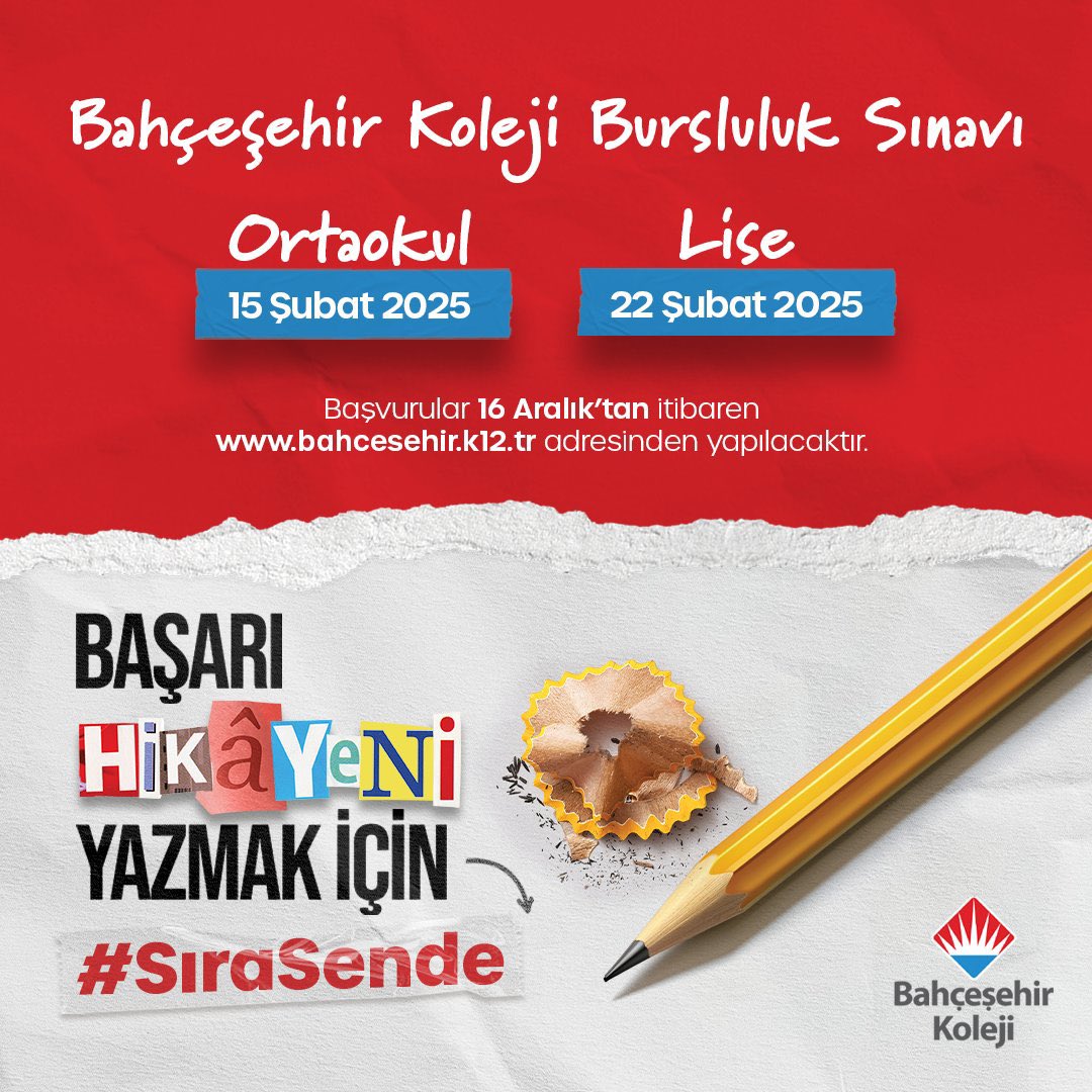 serdalasl's tweet photo. ✍🏻 Bahçeşehir Koleji “Bursluluk Sınavı” ile başarı hikayeni yazmak için #SıraSende 🤩

📨 Başvuru için 16 Aralık’tan itibaren https://t.co/v15r1oVzIM ‘yi ziyaret edebilirsiniz.

#BahçeşehirKoleji https://t.co/9KbERQtBlm