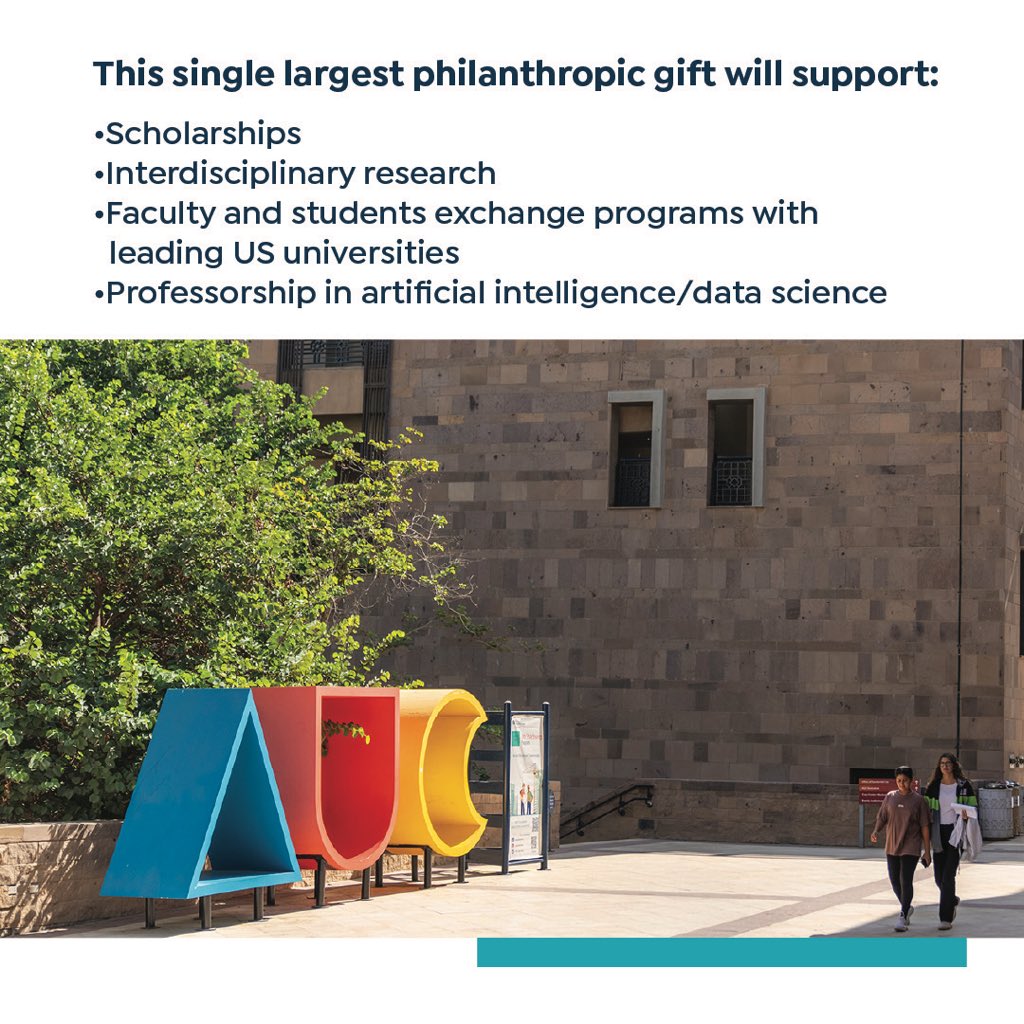 AUC's tweet image. AUC announces its largest gift ever to advance business education, research, and partnerships. The business school is now the Onsi Sawiris School of Business, honoring the late founder of Orascom Group. #AUCDriven

Read more: aucegypt.edu/news/single-la…