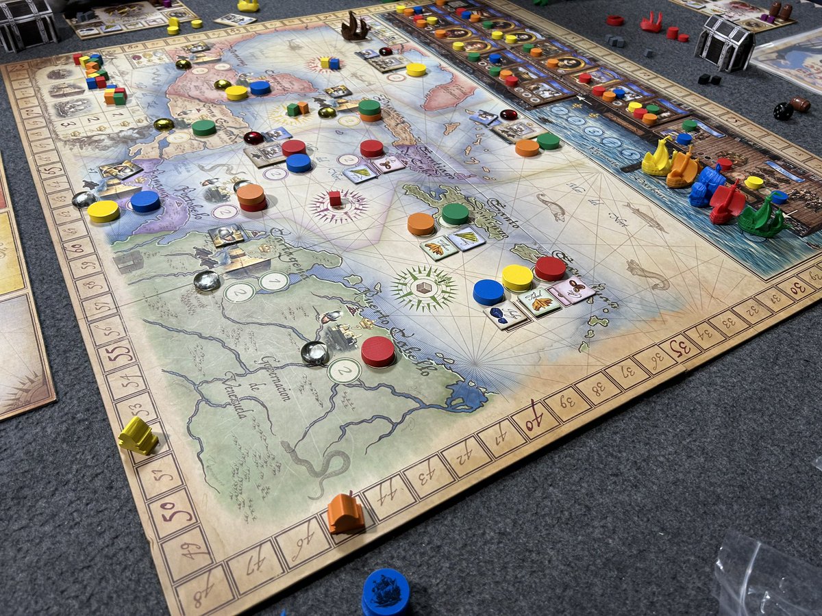 Yanack22's tweet image. 先日はご自宅会にて
オートモービル
フランシスドレイク
をプレイしました。
どちらも貴重な5人戦で、バチクソ面白かったです。
4人までとはプレイ感違って非常に良かったです！