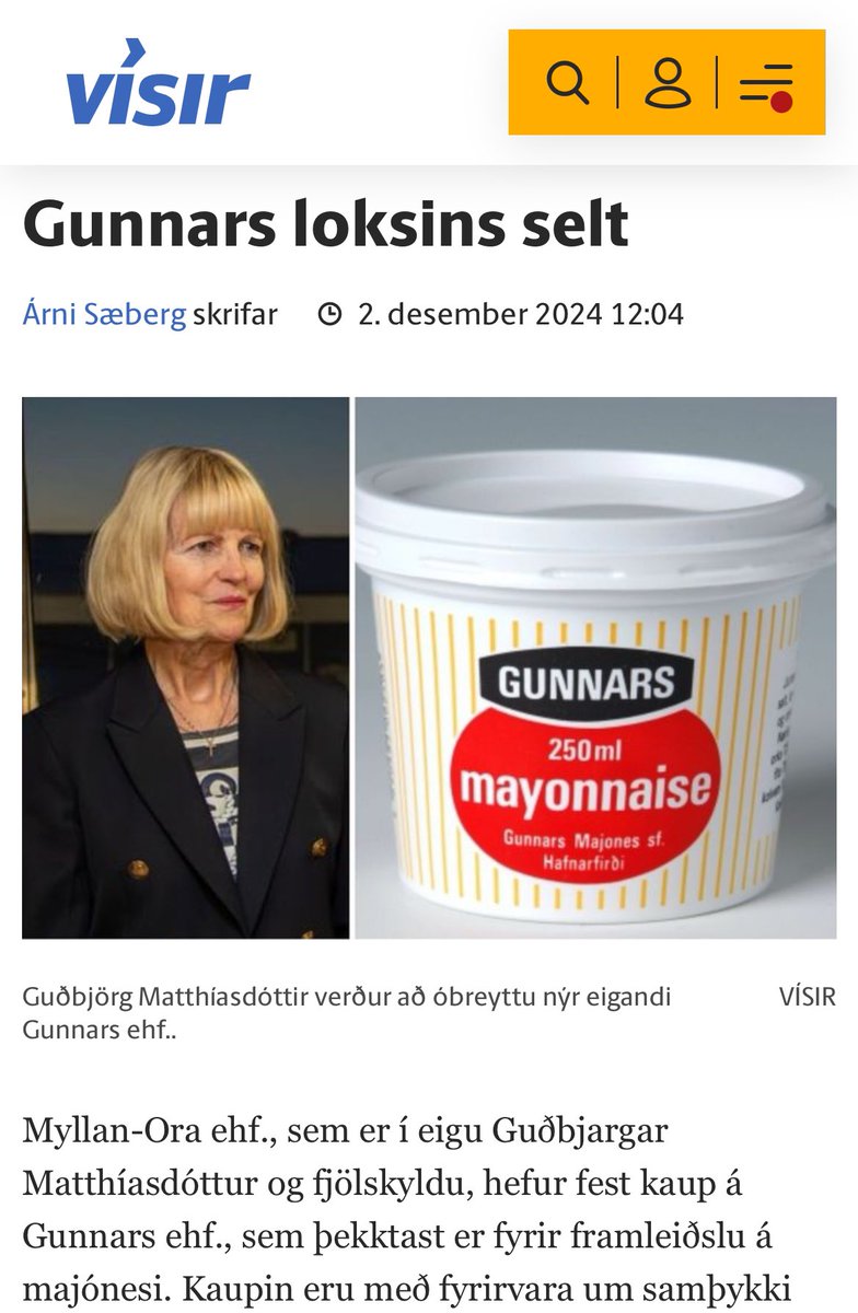 Majonesan verður áfram gul og verður gerð út frá Hafnarfirði – segir Guggan.