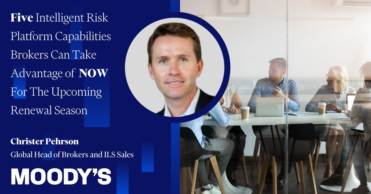 Many of our clients are taking full advantage of Moody’s Intelligent Risk Platform™. For those not using the IRP, Christer Pehrson highlights five important platform capabilities that #reinsurance #brokers can take advantage of NOW ➡️ rms.com/blog/2024/11/2…