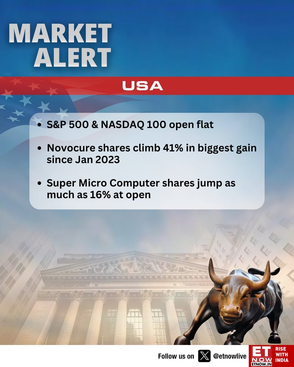 ETNOWlive's tweet image. #MarkerAlert | USA: S&amp;amp;P 500 and Nasdaq open flat

#novocure #supermicrocomputer