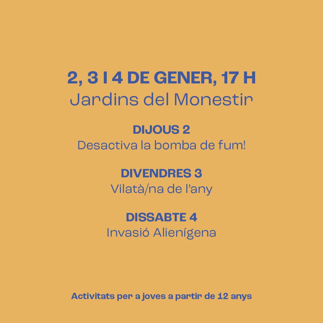 Desafia’t amb un Escape Room amb @gaudire_oficial aquest Nadal! 🔐

🗓 Inscripcions obertes des del 2 de desembre. Cal reservar!
🔗 Enllaç al linktree!

 <a href="/ajsantcugat/">Aj. Sant Cugat</a> @esthermadrona <a href="/nadalstc/">Nadal Sant Cugat</a> <a href="/joventutdiba/">Joventut Diputació de Barcelona</a> <a href="/joventutcat/">Joventut</a> <a href="/xarxa_xnej/">XNEJ</a> 

#EscapeRoom #Joventut #SantCugat