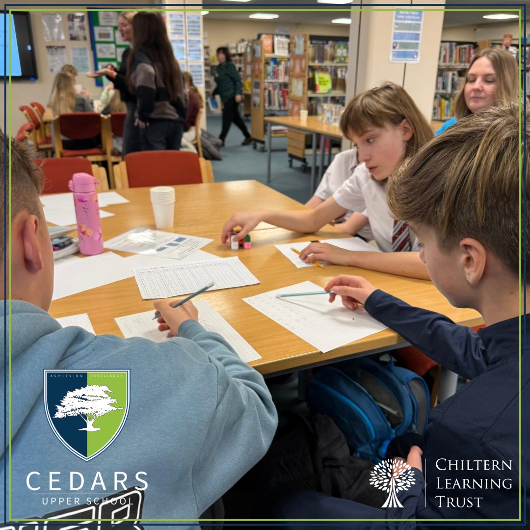 Cedars_Upper's tweet photo. The library is abuzz with activity this afternoon as we host a Mathematics Masterclass students from @Leighton_Middle, @linsladeschool  and @Brooklands_Sch A big thank you to Mr Tate &amp; Sixth Form students who have kindly given up their time to support event. @ChilternLT @mjpGibbs https://t.co/4ah5i0FmDT
