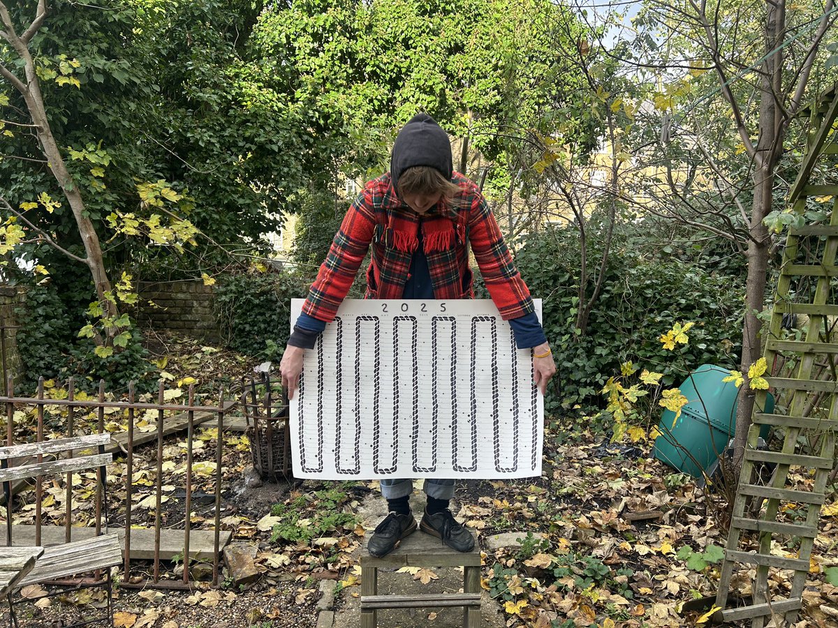 2025 available now ! Moons , equinoxes, soltices plus your standard dates and days .. 
roziplain.bandcamp.com/merch 
A1 ! £9 
Folded or rolled 
£2 from each one goes to Medical Aid for Palestinians 
Xx