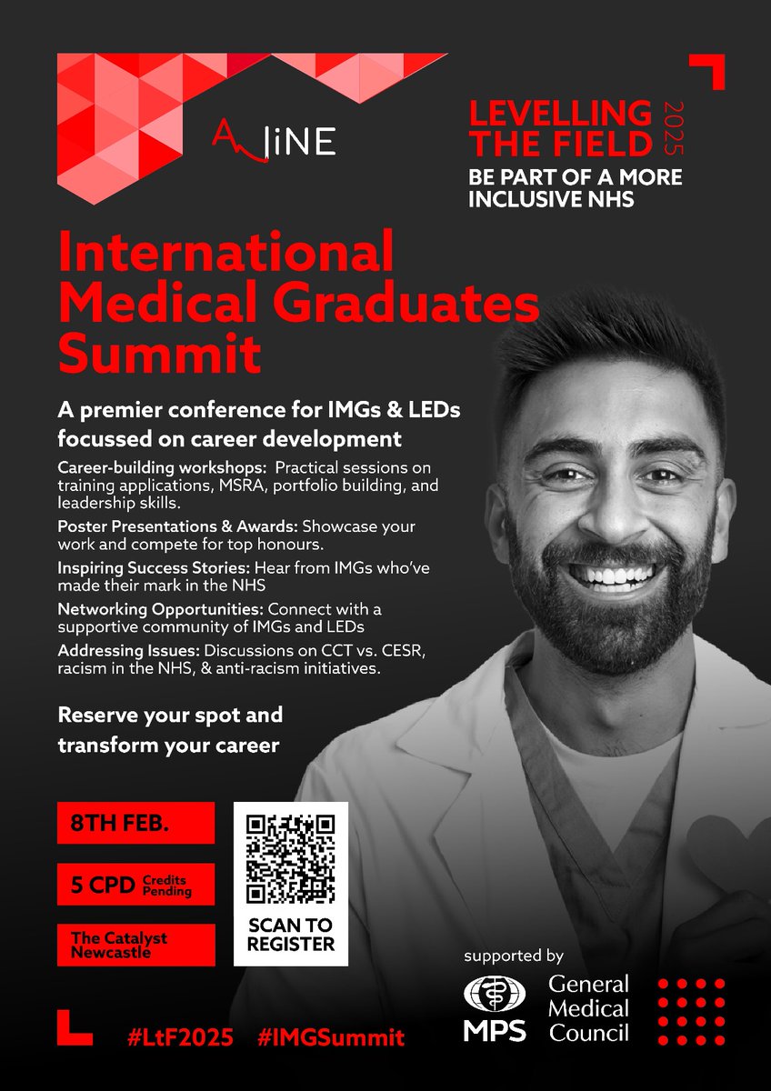 A-liNE (@_a_line_news) on Twitter photo Our flagship project #LevellingTheField is back with 2 exciting face to face events!
1. Empowering IMGs - a national event for educators & managers on 7th Feb 2025.
&
2. IMG summit - for IMGs and LEDs to help with career progression on 8th Feb 2025
At <a href="/TheCatalystUK/">The Catalyst</a>, Newcastle Our flagship project #LevellingTheField is back with 2 exciting face to face events!
1. Empowering IMGs - a national event for educators & managers on 7th Feb 2025.
&
2. IMG summit - for IMGs and LEDs to help with career progression on 8th Feb 2025
At <a href="/TheCatalystUK/">The Catalyst</a>, Newcastle