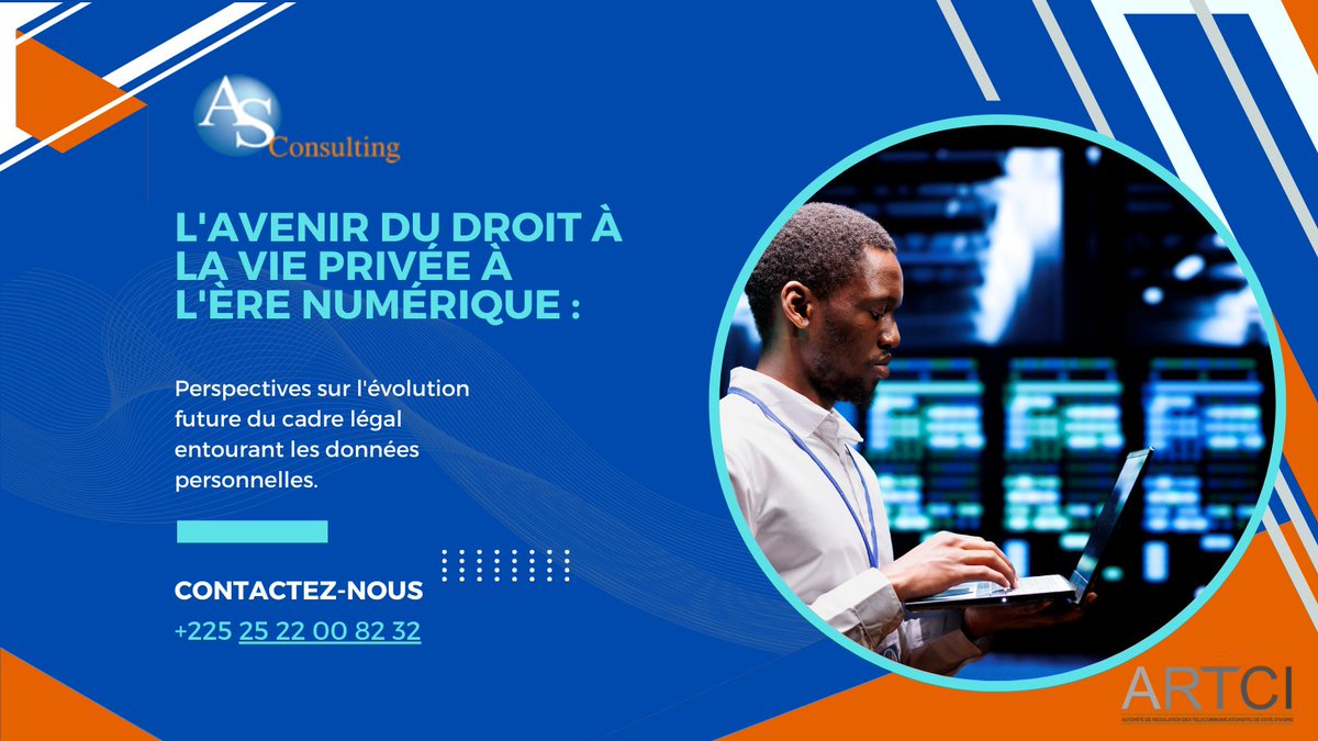 asconsulting225's tweet photo. À l'ère numérique en Côte d'Ivoire, la protection des données personnelles est cruciale. Avec la montée des innovations technologiques, le cadre légal doit évoluer pour garantir vie privée et sécurité. Ensemble, construisons un avenir numérique éthique et responsable. https://t.co/IGNEG7eiUO