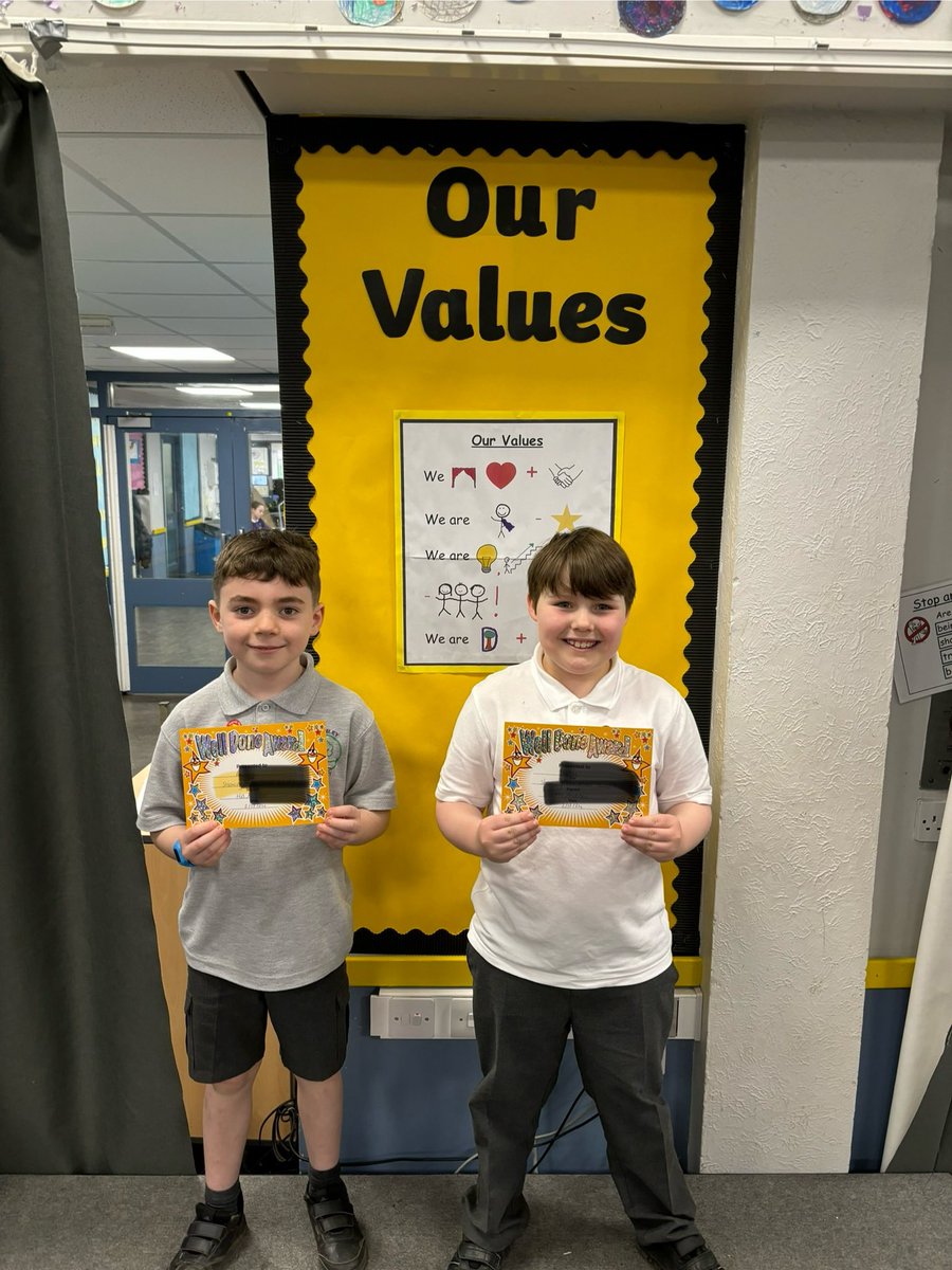 A massive well done to B and S for showing our value of, inclusion. They have been so caring and thoughtful to a new pupil. Well done - we are so proud 🌟 💫