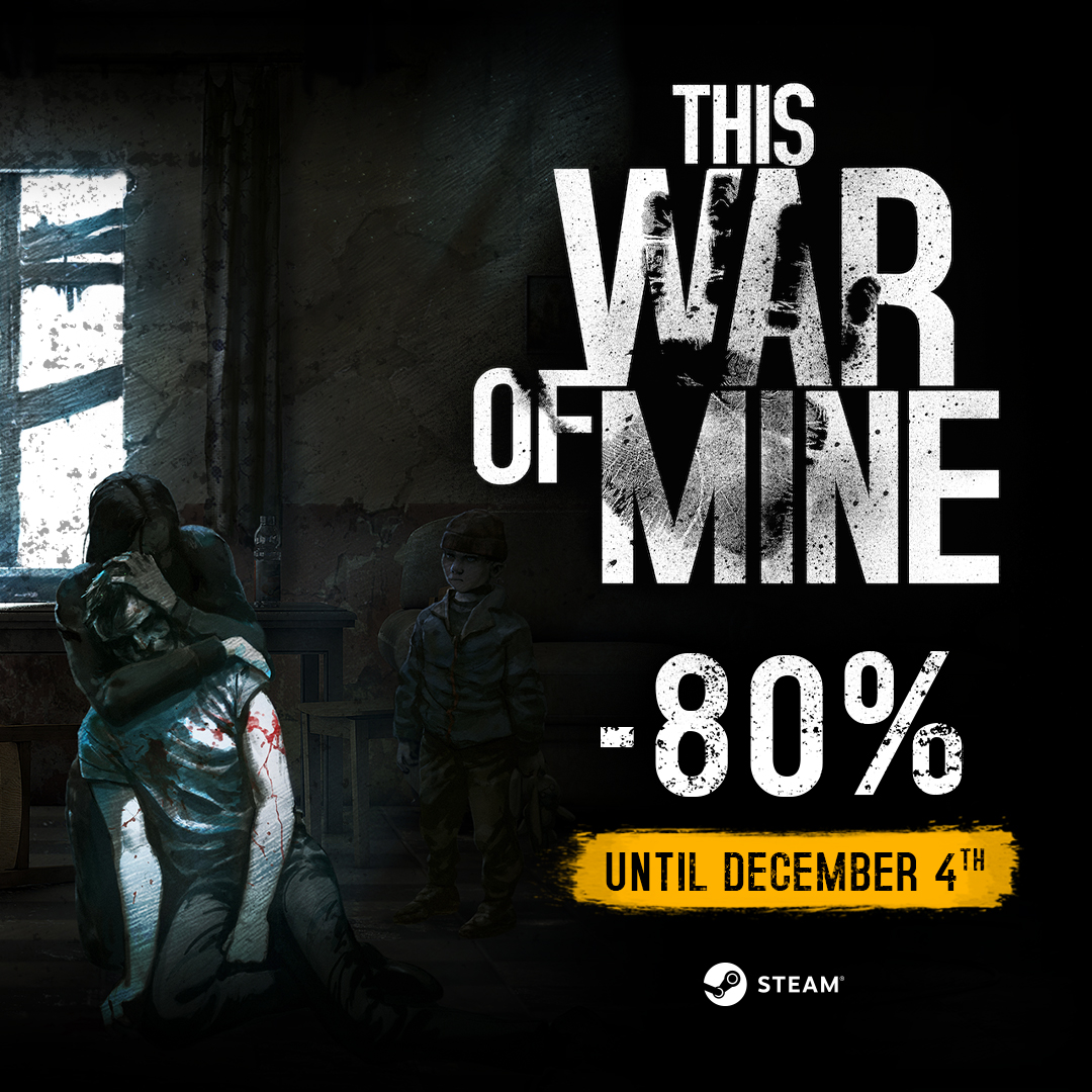 Until December 4th, get #ThisWarOfMine with an 80% discount.

Get it here: re.11bits.com/ljp

Also, don't forget that you can nominate the game for the Steam Awards as the Labor of Love 🖤