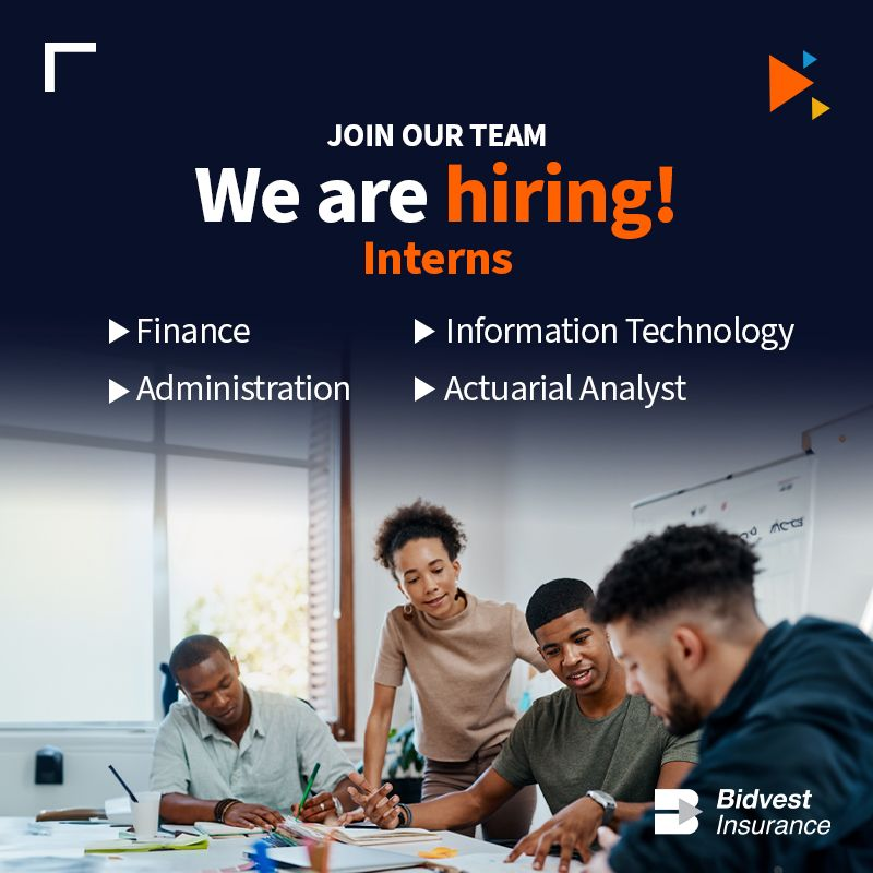 yuthconnect's tweet image. 📌Bidvest Insurance

We&apos;re on the lookout for Interns to join our awesome team! To apply, email jobs@bidvestinsurance.co.za

Click on the link to find out more about vacancies &amp;gt;&amp;gt; bit.ly/47oRGjx

#WeAreHiring #InternshipProgrammes #GrowYourCareer #Yuthjobs