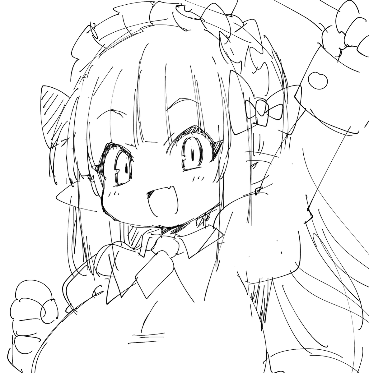 マホ子を描くと絵柄が少し戻る 