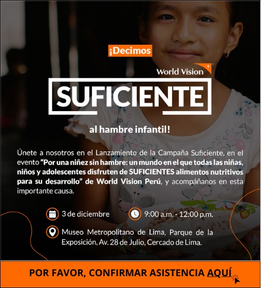 RemdiPeru's tweet photo. ⏰03 DIC; ⏰ De 9:00 a.m. a 12:00 p.m.
🌎Lanzamiento campaña “Suficiente” 
📌World Vision Perú
🚀Que busca combatir la inseguridad alimentaria infantil, siendo parte por una niñez sin hambre
🧩Museo Metropolitano de Lima
👉 Confirma asistencia: https://t.co/jSqFuEHySM
#RemdiPerú https://t.co/QwlS4nbJhQ