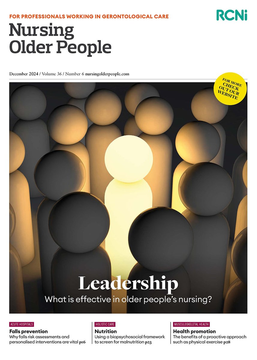 Lisa Berry (@rcni_lisa) on Twitter photo NOP December issue is now available, featuring our cover story exploring leadership in nursing older people and a CPD <a href="/TV_LHCH/">Julie Tyrer</a> on implementing the PURPOSE T pressure ulcer risk assessment tool into clinical practice. Lots more at journals.rcni.com/toc/nop/36/6 NOP December issue is now available, featuring our cover story exploring leadership in nursing older people and a CPD <a href="/TV_LHCH/">Julie Tyrer</a> on implementing the PURPOSE T pressure ulcer risk assessment tool into clinical practice. Lots more at journals.rcni.com/toc/nop/36/6