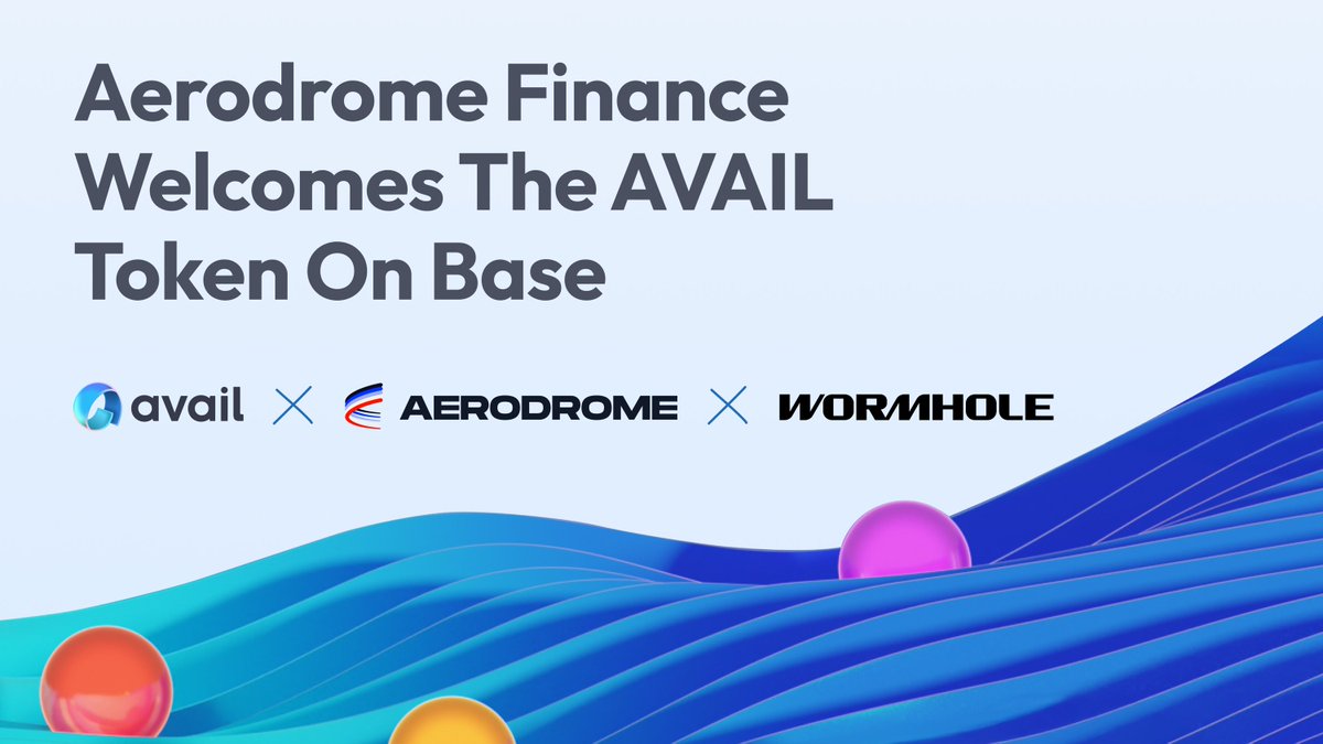 Access AVAIL on @Base via <a href="/AerodromeFi/">Aerodrome</a> and earn AERO rewards by providing liquidity!

To get started:
1. Get AVAIL ERC20 on Ethereum. Use the Avail bridge or exchanges like gate.io, bitget, or uniswap.
2. Bridge to Base with Wormhole.
3. Add liquidity to the