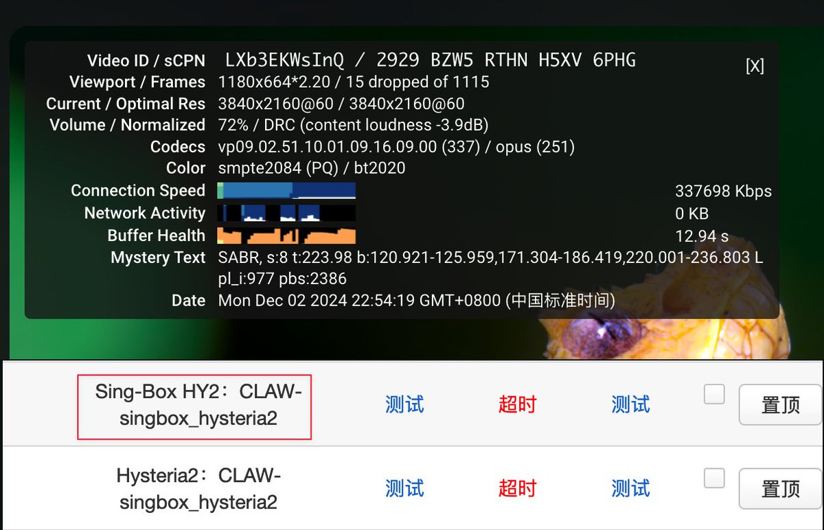 同一节点，同一协议，在OpenWrt Passwall 中用Sing-Box 的Hysteria2 插件比直接用Hysteria2  要快点，这是我刚刚开Youtube 4K 时的感受，真的。小伙伴们可以这样试试。