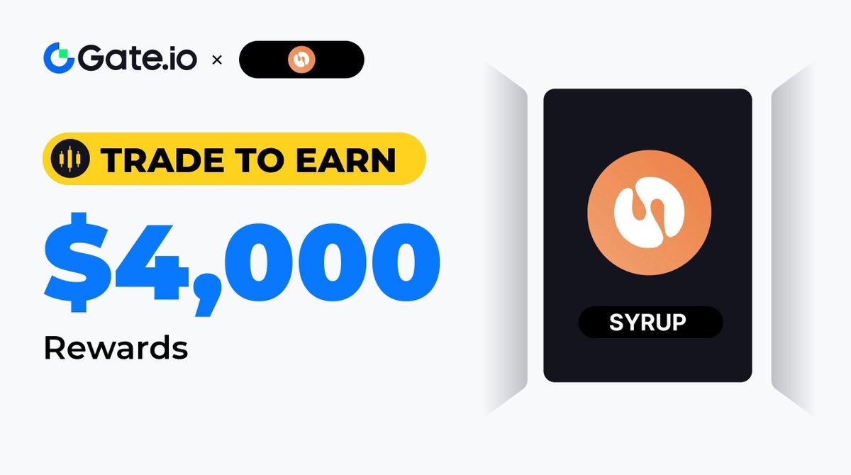 Gate_Launch's tweet image. 🎉 Gate.io $SYRUP Trade to Earn is Live! Claim your share of $4,000 rewards!
Don't Miss Out: gate.io/questionnaire/…

One lucky winner will win $50 by completing the steps
1️⃣ Follow @gate_io, @Gateio_Startup &amp;amp; @syrupfi
2️⃣ RT, Like &amp;amp; Comment
3️⃣ Join the Event…