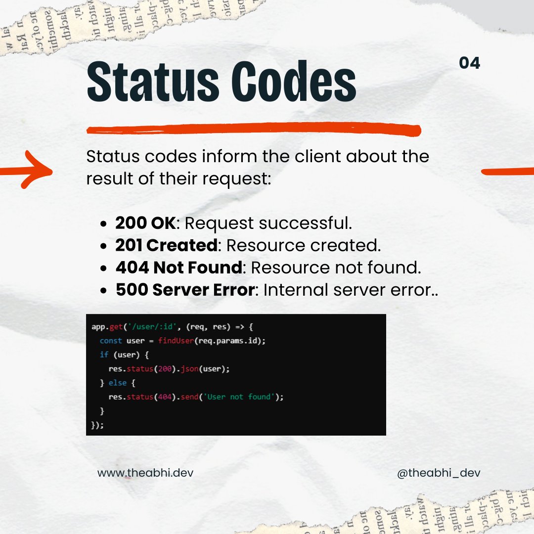 theabhi_dev's tweet image. Day 44: Understanding HTTP Requests and Responses in Express.js! 🌟 Learn to manage requests, handle errors, and work with status codes effectively. 🚀 #ExpressJS #HTTPRequests #ErrorHandling #MERNChallenge