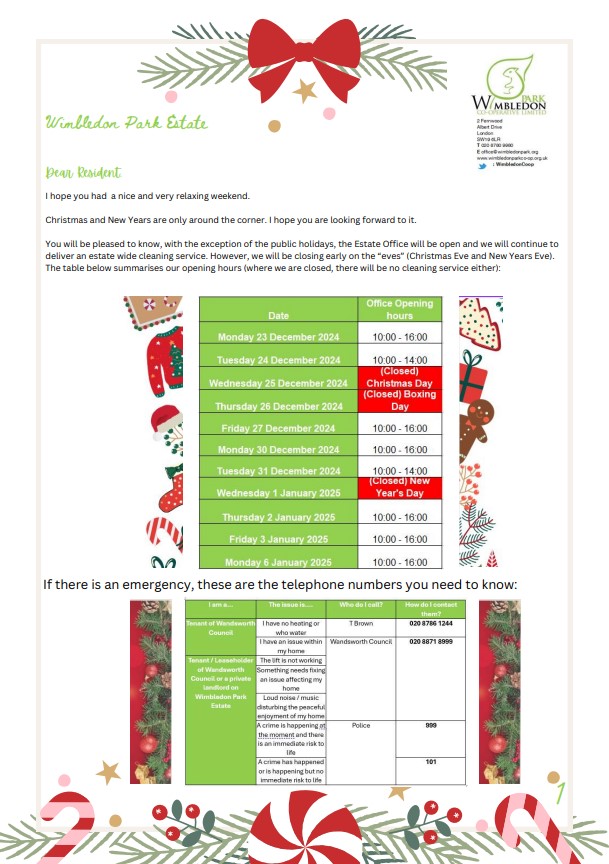 WimbledonCoop's tweet photo. 22 sleeps to go!😴🎁Read Wimbledon Park Co-operative's Xmas update, including Xmas office hours and Christmas tree collection details, below! 🎅🎄 https://t.co/Kji1irq0iN