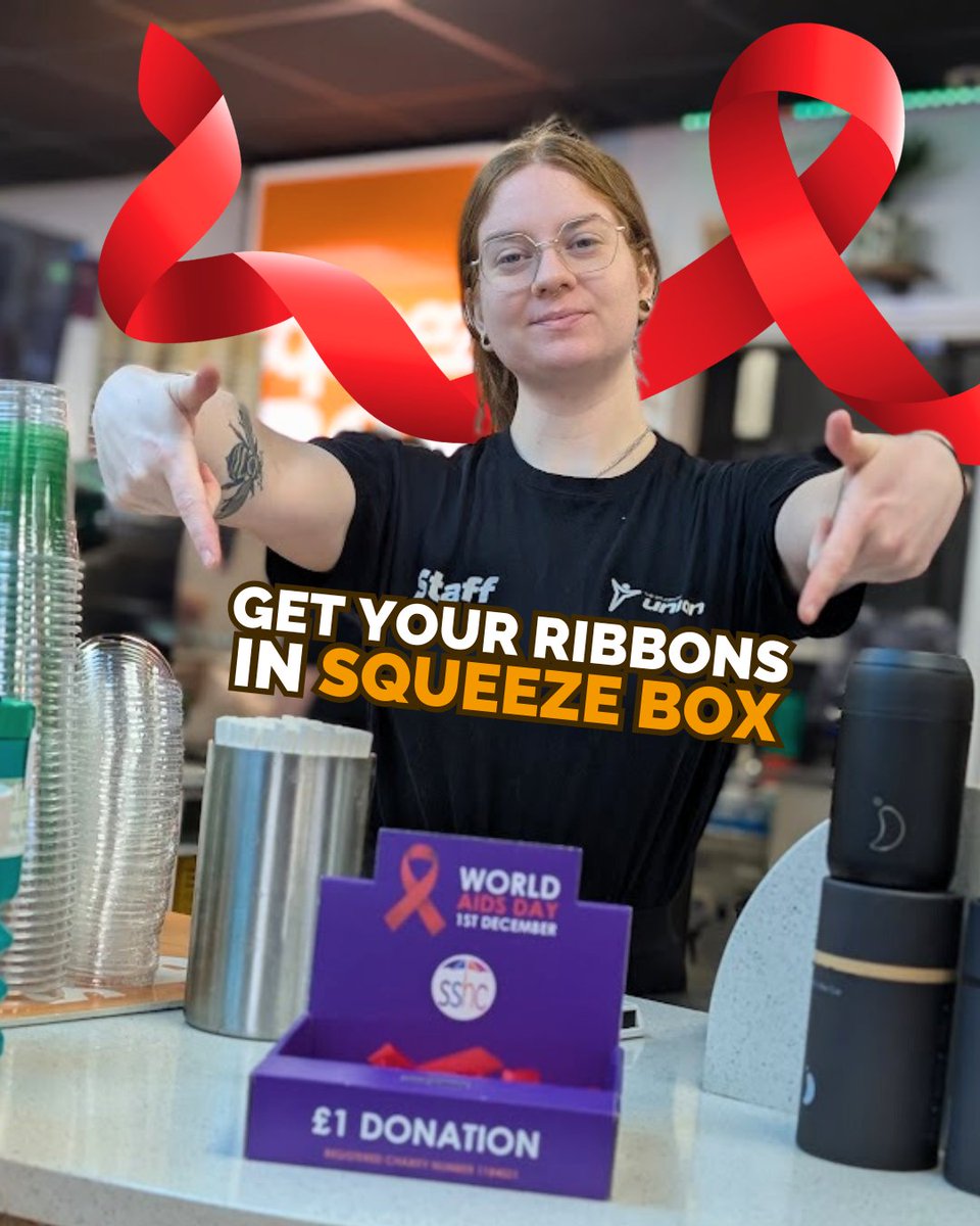 We're still raising money for Staffordshire Sexual Health Charity after World AIDS Day yesterday! Stop by Squeeze Box this week to grab yourself a ribbon and show your support! ❤️