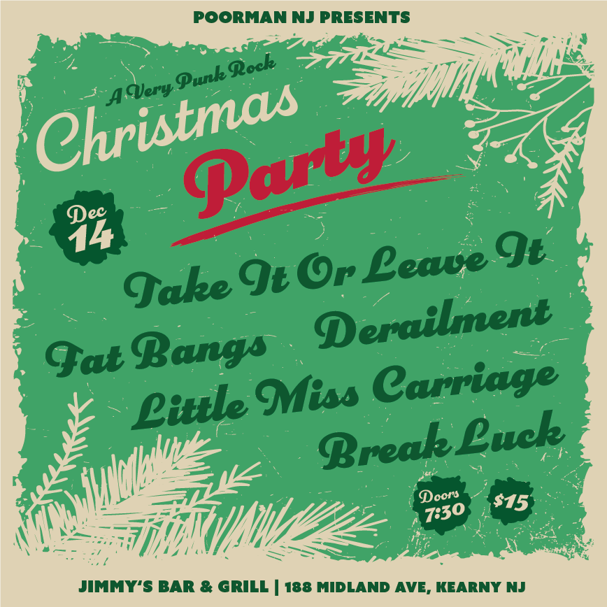 TIOLI_Band's tweet photo. Deck the halls with punk rock vibes! 🎄

We'll be closing out the year at Jimmy's alongside Break Luck, Little Miss Carriage, Derailment &amp; Fat Bangs

🗓️ Sat. Dec. 14, 2024
🗺️ 188 Midland Ave, Kearny NJ
⏰ Party starts at 7:30pm
🎟️ $15 at the door
Presented by Poor Man NJ https://t.co/JtGWfz1uCY