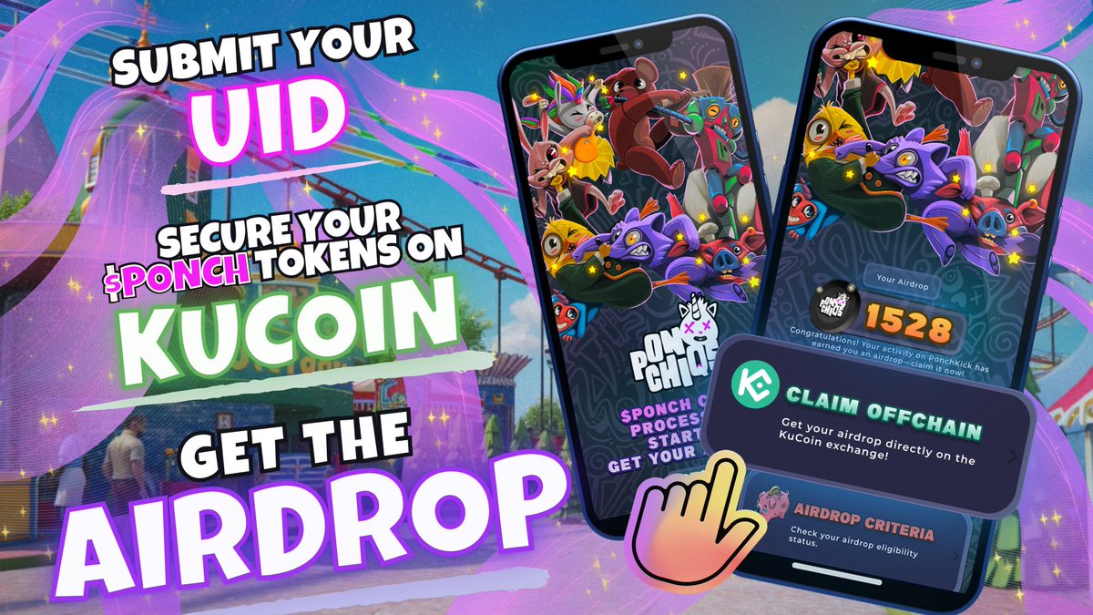 🔥 THE WAIT IS OVER! Secure Your $PONCH Tokens Now! 🔥

Follow these simple steps to secure your tokens on <a href="/kucoincom/">KuCoin</a>:  

1️⃣ Go to the Claim Off-Chain section and sign up for KuCoin
2️⃣ Enter your KuCoin UID and confirm it.  
3️⃣ Complete the tasks listed under the criteria