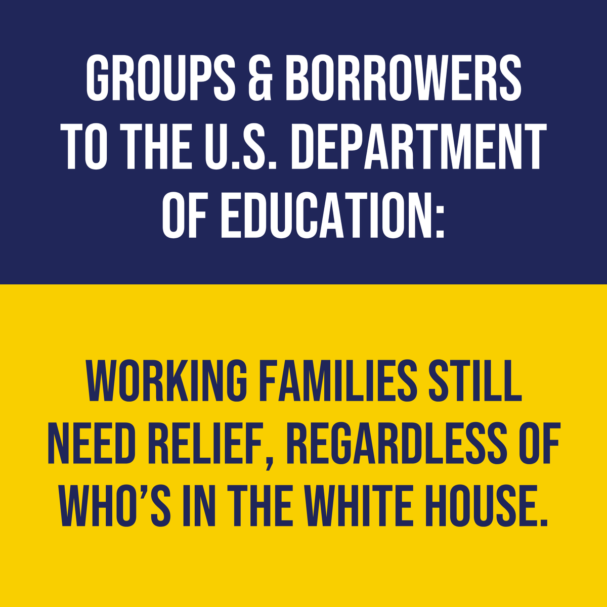 BorrowerJustice's tweet photo. 238 civil rights, labor, &amp; veterans groups just submitted a powerful comment to @usedgov reaffirming the ongoing need for student debt relief. Borrowers are raising their voices too.

Working families with student debt still need &amp; deserve debt relief! https://t.co/n4q7Nst1jB https://t.co/m1jrjEb8Vj