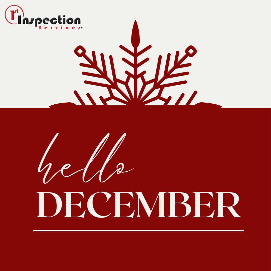 1stInspection's tweet photo. Hello, December! As we wrap up the year, 1st Inspection Services is here to ensure your home is ready for the season ahead. Whether you're cozying up indoors or prepping for the new year, trust us to provide thorough inspections for your peace of mind. #DecemberVibes... https://t.co/NivNoAohRY