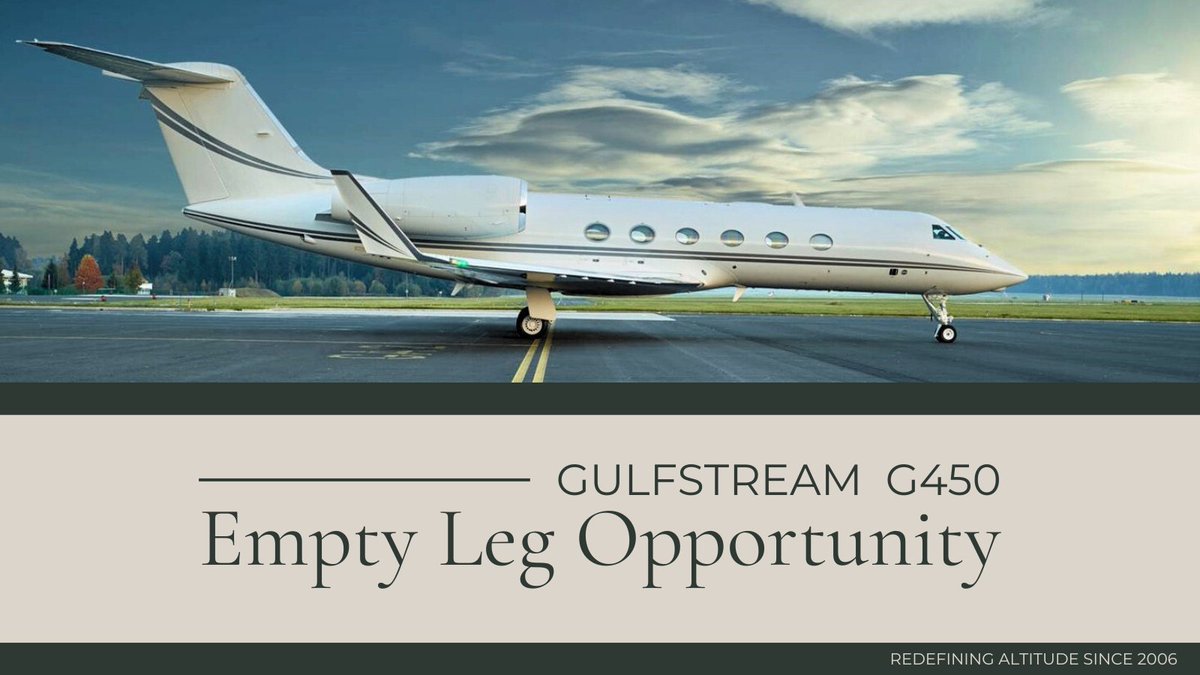 Elit'Avia (@elit_avia) on Twitter photo Elit'Avia Empty Leg Opportunity - G450
Our G450 is available from the 4th till 8th of December from Middle East to Europe.
More information on: zurl.co/pYN4
Contact us on: sales@elitavia.com
#EmptyLeg #PrivateJet #ElitAvia #G450 #Europe #LuxuryTravel#middleeast Elit'Avia Empty Leg Opportunity - G450
Our G450 is available from the 4th till 8th of December from Middle East to Europe.
More information on: zurl.co/pYN4
Contact us on: sales@elitavia.com
#EmptyLeg #PrivateJet #ElitAvia #G450 #Europe #LuxuryTravel#middleeast