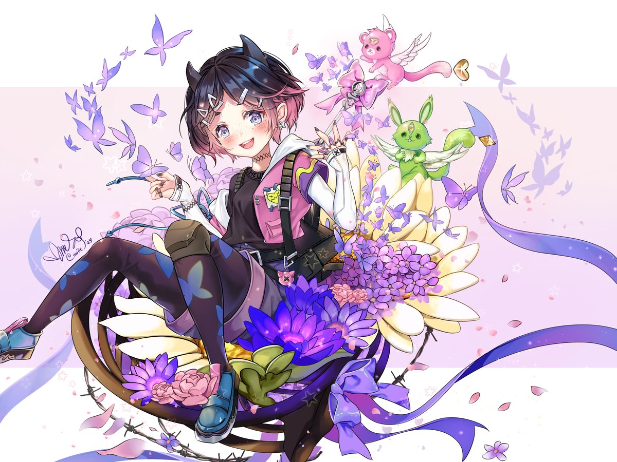 ⋆｡♡˚ Clove with the evories  ⋆｡♡˚

#fanart #digitalart #clove #VALORANT #butterfly 
#Flowers #evoridreamwings #Magic #VGen