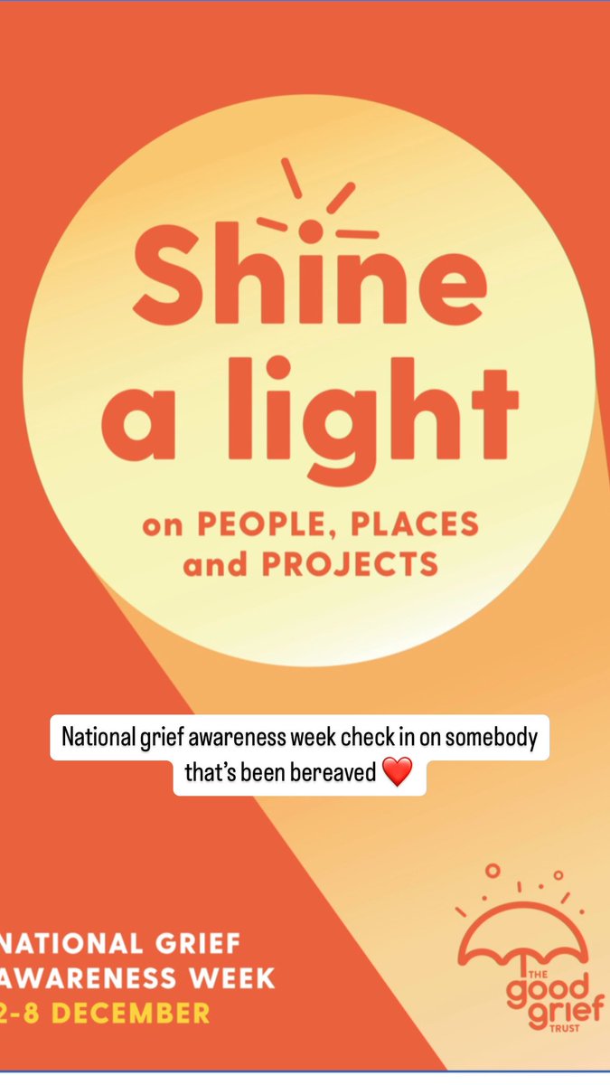 National grief awareness week, if you haven’t already check in on somebody that is grieving 😊#Grief #griefawareness #NGAW24 #ShineALight <a href="/goodgrieftrust/">The Good Grief Trust</a>