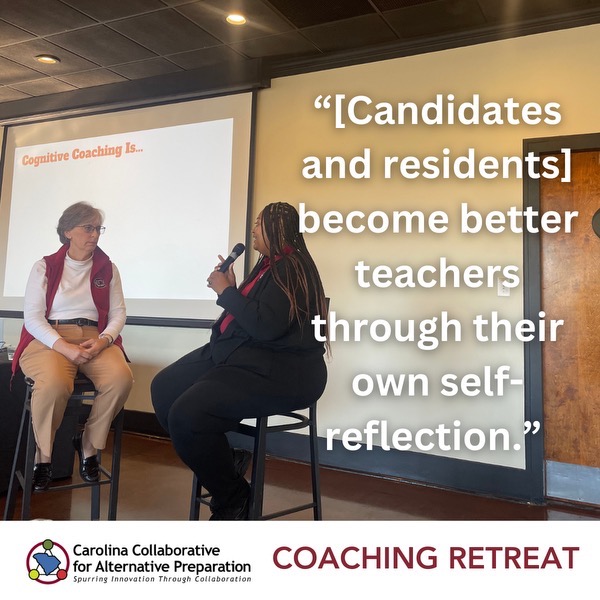 TriaJG79's tweet image. As part of today’s learning, Dr. Carol Hill modeled a coaching conversation using #CognitiveCoaching techniques with Site-based Coach Crystal Coleman. 

Dr. Hill is leading our coaches through cognitive coaching strategies they can immediately implement. #SpurringInnovation