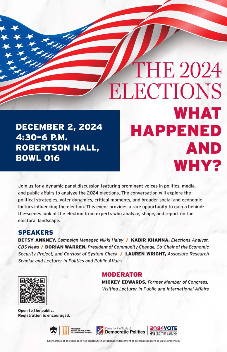Princeton P*LAW (@princetonp_law) on Twitter photo Join us this afternoon for a discussion on the 2024 elections, featuring <a href="/betsyankney/">Betsy Ankney</a>, <a href="/kabir_here/">Kabir (kabirkhanna.bsky.social)</a>, <a href="/dorianwarren/">Dorian Warren</a>, and <a href="/drlaurenawright/">Lauren A. Wright</a>. Register here: docs.google.com/forms/d/e/1FAI⦠Join us this afternoon for a discussion on the 2024 elections, featuring <a href="/betsyankney/">Betsy Ankney</a>, <a href="/kabir_here/">Kabir (kabirkhanna.bsky.social)</a>, <a href="/dorianwarren/">Dorian Warren</a>, and <a href="/drlaurenawright/">Lauren A. Wright</a>. Register here: docs.google.com/forms/d/e/1FAIā¦