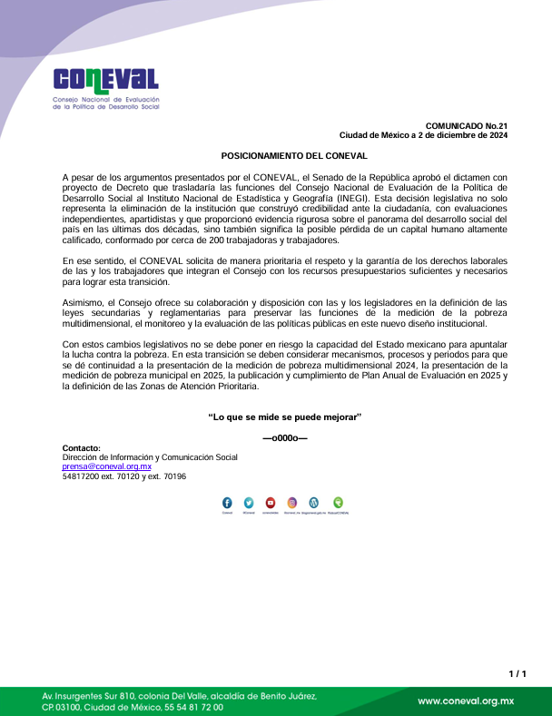 coneval's tweet photo. Posicionamiento del #CONEVAL

📰https://t.co/iXQ4NnT8qU

#LoQueSeMideSePuedeMejorar https://t.co/KOcQOgKRHk