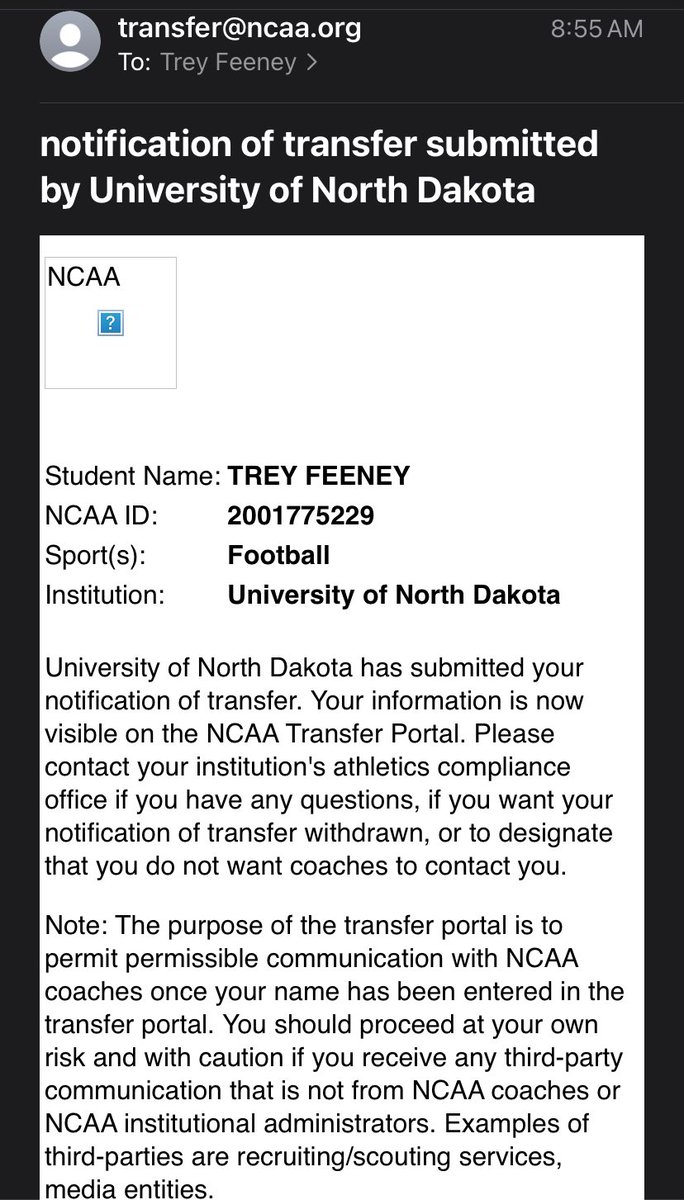 Trey Feeney (@tdfeeney3) on Twitter photo Officially in the Transfer Portal!
6’3” 205lb D1 Transfer QB
***2 Years of Eligibility remaining***
<a href="/MHDspudFootball/">MoorheadSpudFootball</a>
Highlights:
hudl.com/video/2/19334/… Officially in the Transfer Portal!
6’3” 205lb D1 Transfer QB
***2 Years of Eligibility remaining***
<a href="/MHDspudFootball/">MoorheadSpudFootball</a>
Highlights:
hudl.com/video/2/19334/…