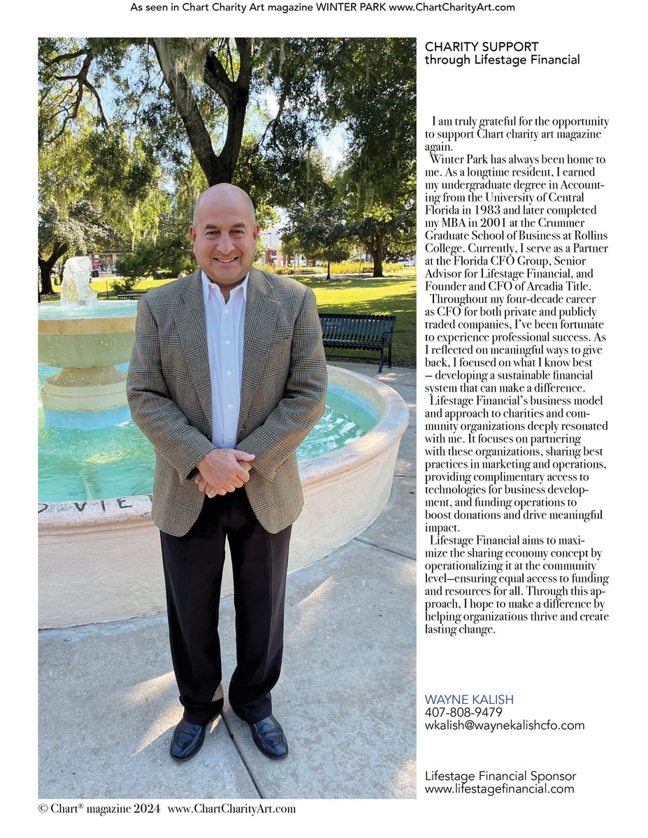 ChartMagazine's tweet photo. Charting Wayne Kalish and Lifestage Financial - combining his legacy in the business world with philanthropy through Lifestage Financial 
https://t.co/LFZ9Z7RQ8g .
#financialadvice #CFOservices #winterpark #winterparkfl #parkavenue #nonprofits #charities #leadership https://t.co/1hcNkl9Oru