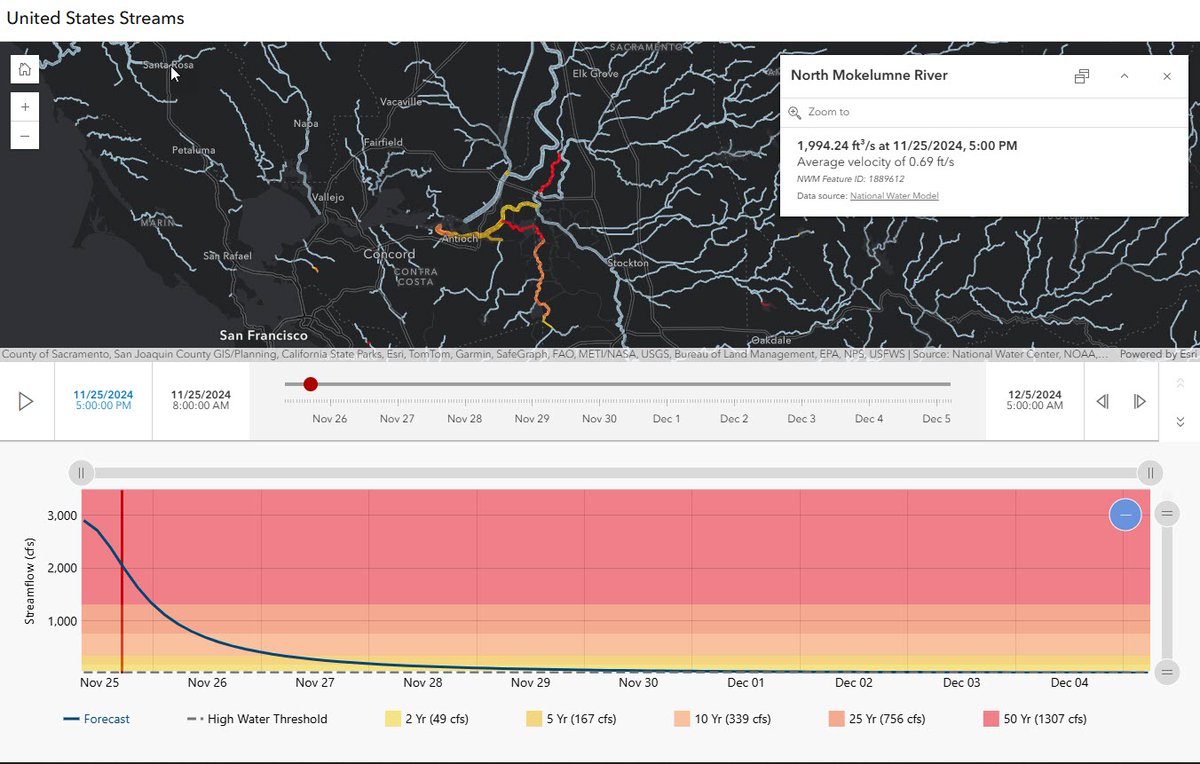 CrstaCampbell's tweet image. Esri's new Streamflow Viewer incorporates two streamflow services: the GEOGLOWS Streamflow forecast service or the United States National Water Model. Learn more about the app. #ArcGISBlog #EsriWater #WaterResources esri.social/xmL850Uj5nS