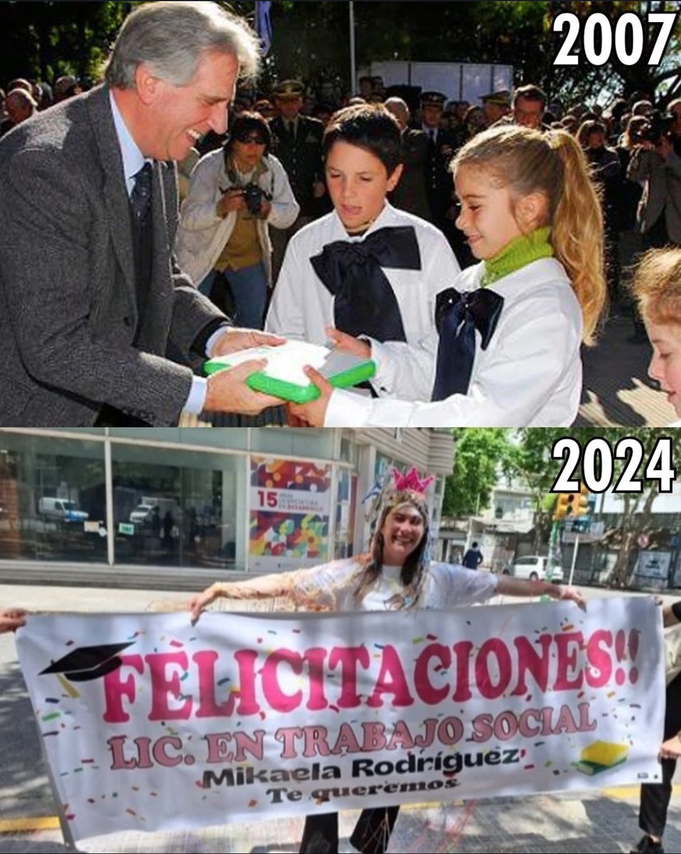 Hoy se recibió Mikaela, la primera niña Uruguaya en recibir una Ceibalita 💚