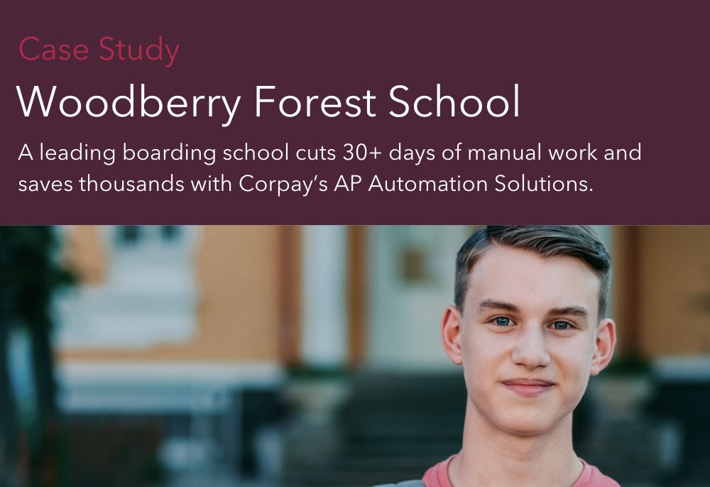 30+ days of their AP team's yearly processing time—freed. 💸

Thousands in paper check costs—saved. ✅

That's the story of Corpay and the Woodberry Forest School.

Discover how the school unlocked efficiency, security, and savings in our new case study: corpay.com/resources/cust…