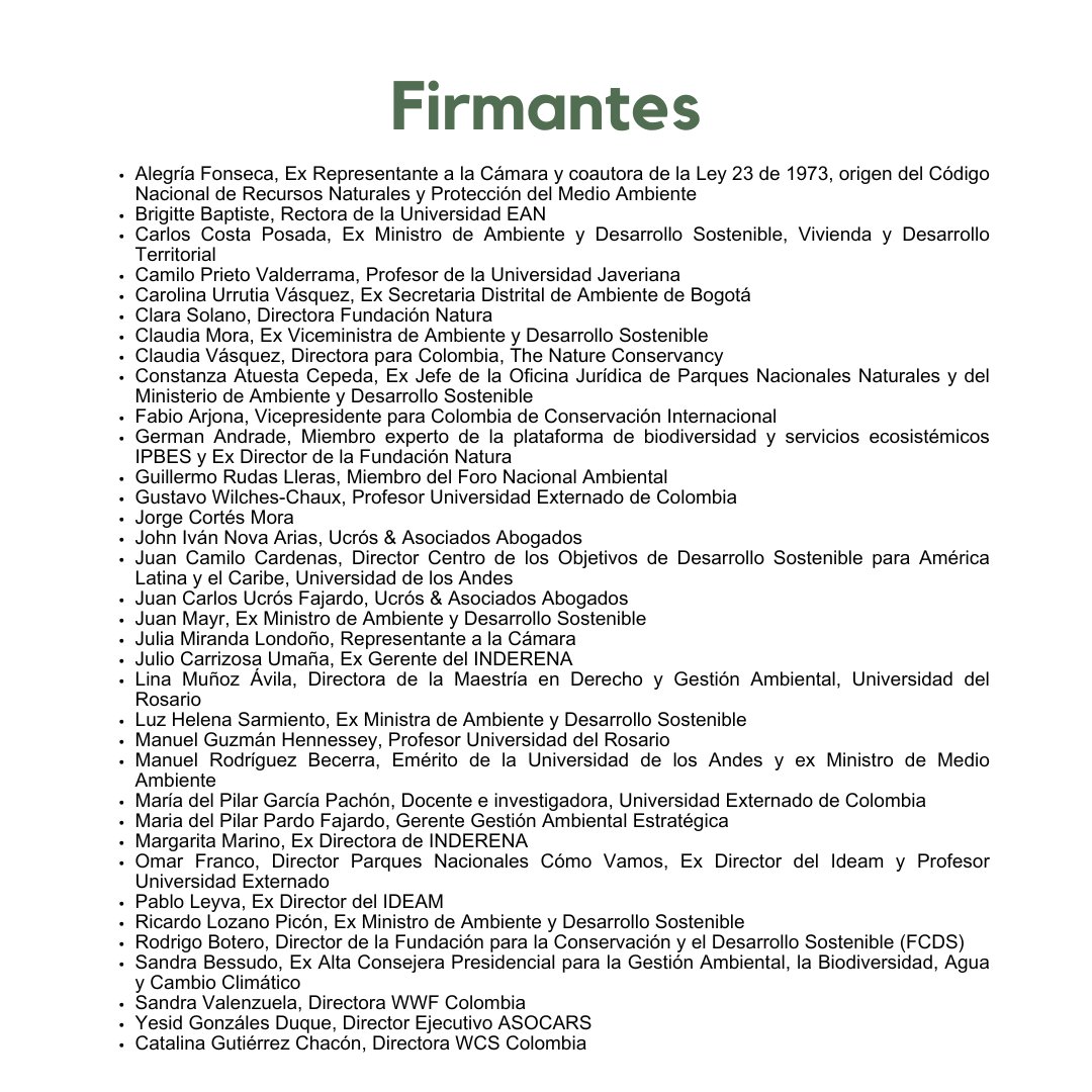 Un grupo de exministros, líderes ambientales y académicos manifestamos nuestras preocupaciones sobre el PL de #JurisdicciónAgraria que podría implicar un gran debilitamiento de la normatividad ambiental: