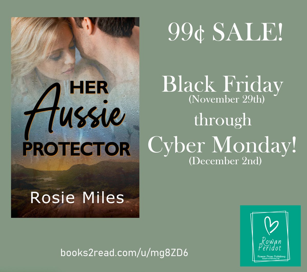 LAST CHANCE to pre-order for $0.99!
books2read.com/u/mg8ZD6
Fans of Neva Altaj, S.J. Tilly, Brynne Asher, Kate Stewart, and Jennifer Hartmann will enjoy Rosie Miles.
#romanticsuspense #australianheroes #cybermondaydeals <a href="/rosiemileswrite/">Rosie Miles</a>