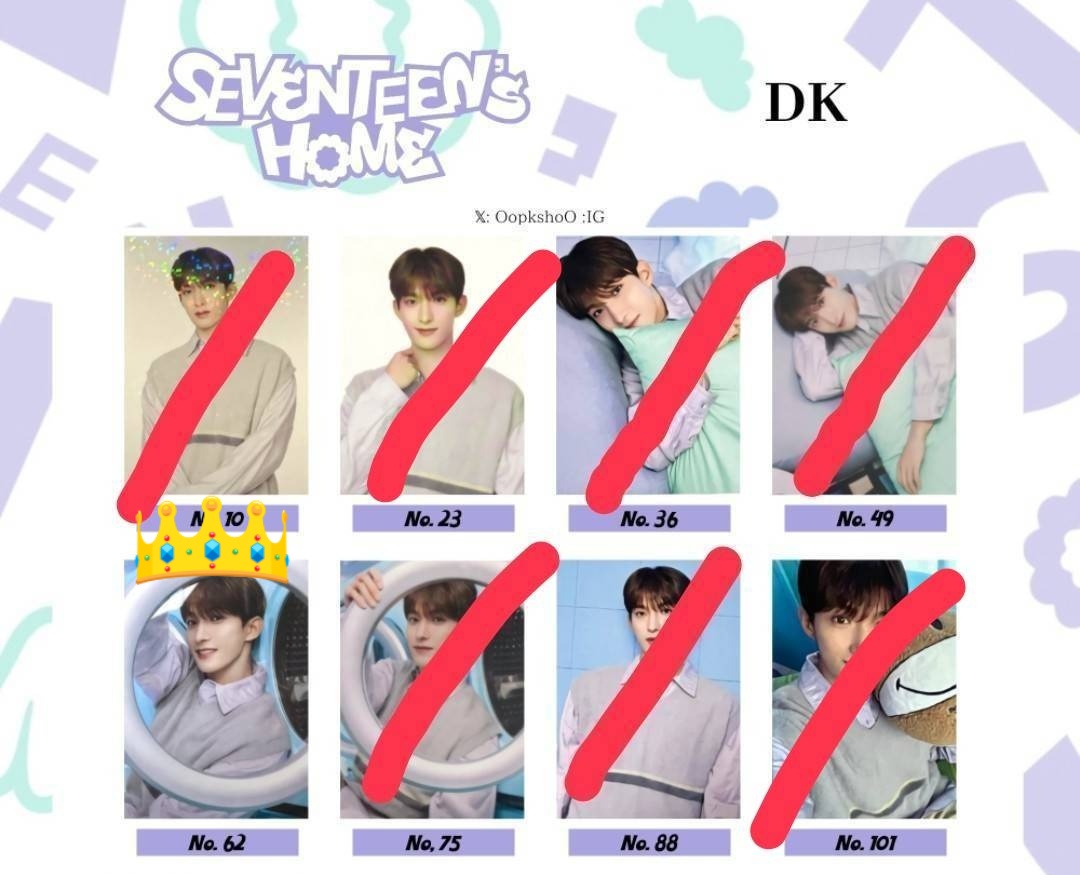 svtkng_'s tweet photo. SEVENTEEN HOME トレカ 交換

譲 ホシ ジョンハン ウジ
求 👑ドギョム62

12/4 東京ドームにて手渡しまたは郵送で交換可能な方お気軽にお声かけください🙇‍♀️ https://t.co/8inLsPJu1j