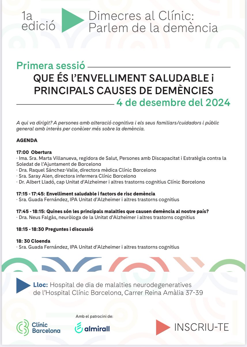 Unitat d’Alzheimer i altres Trastorns Cognitius tweet media