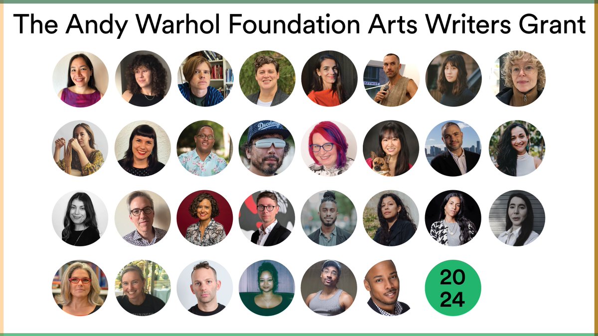 💥The Andy Warhol Foundation Arts Writers Grant is excited to announce its 2024 grantees! Congratulations to the 30 writers who received support for their articles, books, and short-form writing.💥

Read about this year's grantees and their projects: artswriters.org