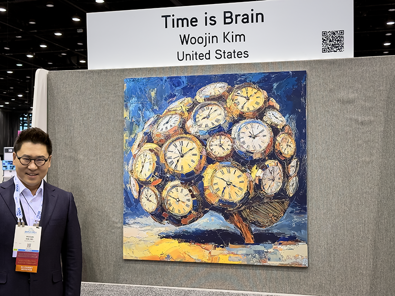 😉 My first art exhibit(?). Thank you, <a href="/RSNA/">RSNA</a>, for featuring my #AIart at #RSNA24! 🙏