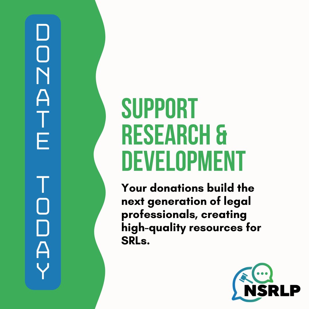 Consider donating this week to help support our mission of creating systemic change to better meet the needs of SRLs! canadahelps.org/en/dn/m/103093

Swipe through to see a few ways in which your support helps us!

1/2 

#GivingTuesday2024 #AccessToJustice