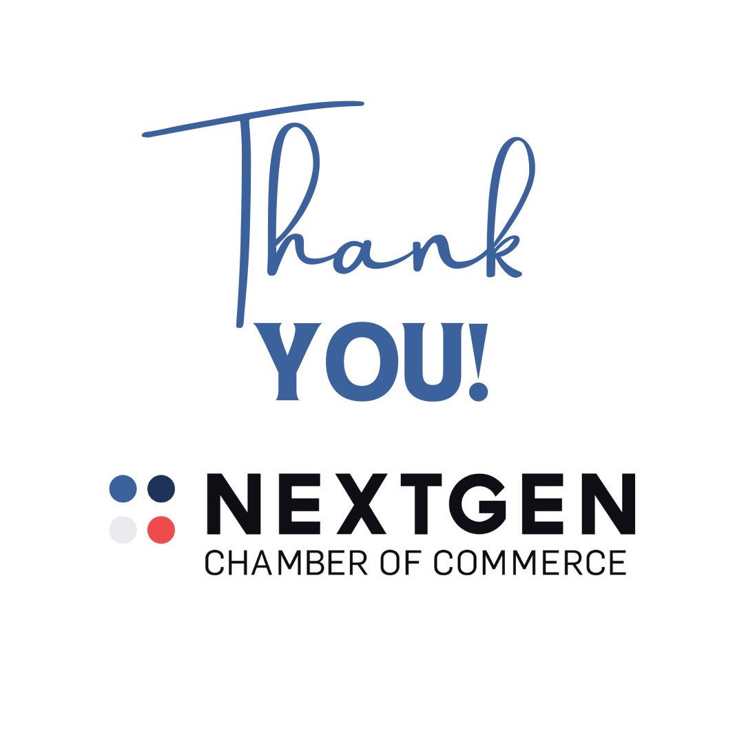 Your support empowers emerging leaders, funds essential programs, and shapes a future where innovation thrives.

From all of us at the NextGen Chamber of Commerce—thank you for being part of this journey. 💙

Stay connected with us to see your impact in action!