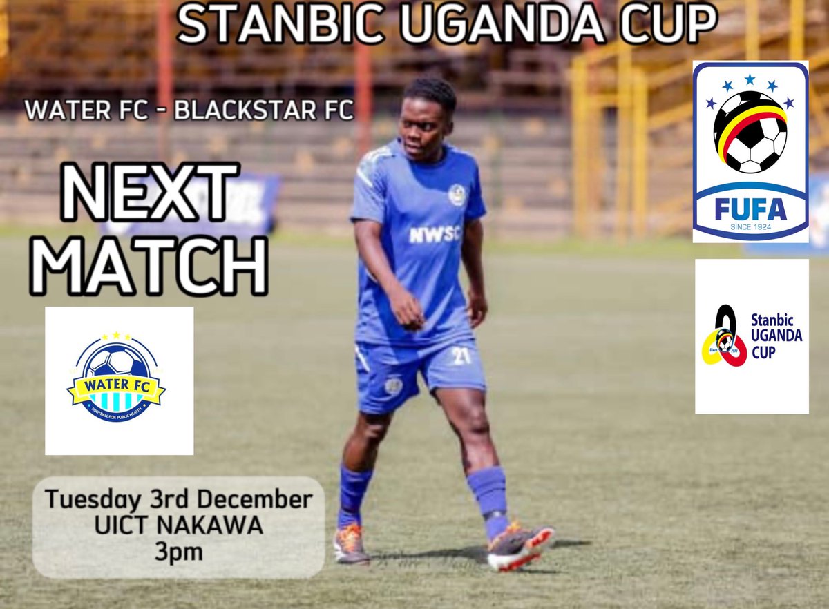 WaterfcOfficial's tweet photo. Back in the Stanbic Uganda Cup action tomorrow ✊🏾 https://t.co/SnyC88zajN