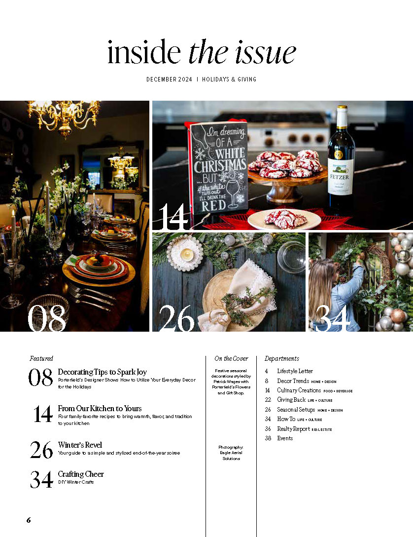 The December Issue of Topeka City Lifestyle is Here! 
Get ready to be inspired this holiday season! Our December issue is packed with stories to spark joy and creativity, Holiday Decorating Tips, Favorite Holiday Recipes, and our Giving Campaign: KingdomBuildingFoundation.org