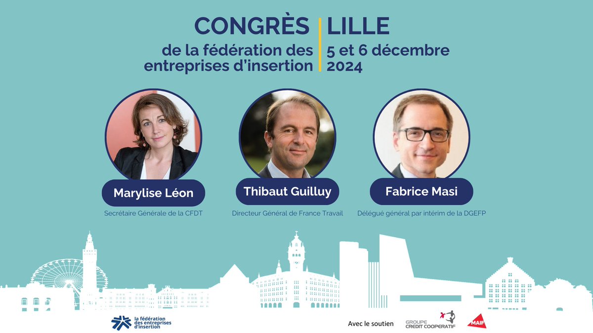 La fédération des entreprises d'insertion (@lafederationei) on Twitter photo ⭐ RDV dans 48h pour le lancement du Congrès de la fédération des entreprises d'insertion, avec près de 400 participant-es de toute la France, et des invité-es de marque.
Nous aurons le plaisir d’accueillir notamment <a href="/ThibautGuilluy/">Thibaut Guilluy</a>, <a href="/MaryliseLeon/">Marylise Léon</a> ainsi que Fabrice Masi! ⭐ RDV dans 48h pour le lancement du Congrès de la fédération des entreprises d'insertion, avec près de 400 participant-es de toute la France, et des invité-es de marque.
Nous aurons le plaisir d’accueillir notamment <a href="/ThibautGuilluy/">Thibaut Guilluy</a>, <a href="/MaryliseLeon/">Marylise Léon</a> ainsi que Fabrice Masi!