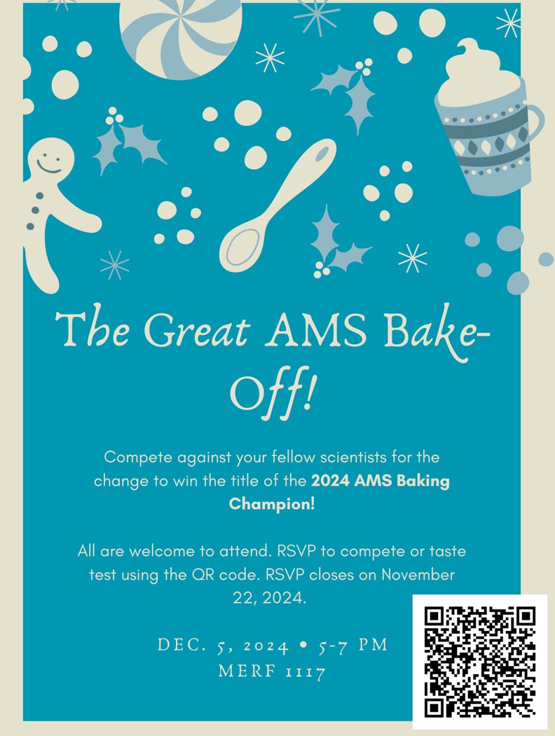 UI Association of Multicultural Scientists (AMS) (@iowaams) on Twitter photo Last day to RSVP for the AMS bake-off. See you all on Wednesday!
<a href="/UIowaResearch/">UIowa Research</a> <a href="/IowaMed/">Carver College of Medicine</a> <a href="/UIPostdoc/">University of Iowa Postdoc Association (UIPDA)</a> Last day to RSVP for the AMS bake-off. See you all on Wednesday!
<a href="/UIowaResearch/">UIowa Research</a> <a href="/IowaMed/">Carver College of Medicine</a> <a href="/UIPostdoc/">University of Iowa Postdoc Association (UIPDA)</a>